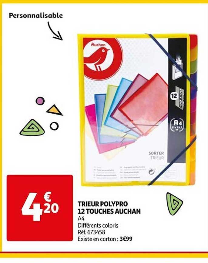 trieur polypro 12 touches auchan