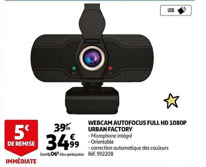 webcam autofocus full hd 1080p urban factory