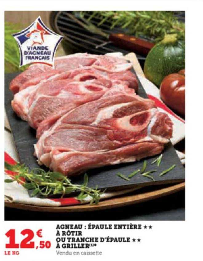 Agneau : épaule Entière** à Rôtir Ou Tranche D'épaule** à Griller