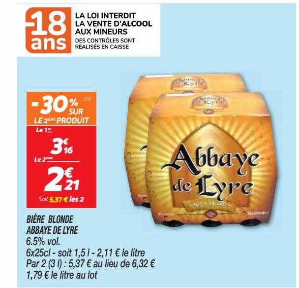 bière blonde abbaye de lyre