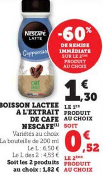 boisson lactée à l'extrait de café nescafé