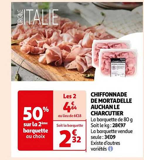 Chiffonnade De Mortadelle Auchan Le Charcutier