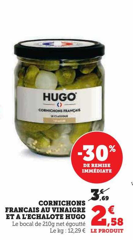 cornichons français au vinaigre et à l'échalote hugo