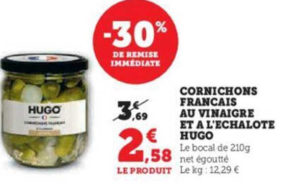 cornichons français au vinaigre et à l'échalote hugo