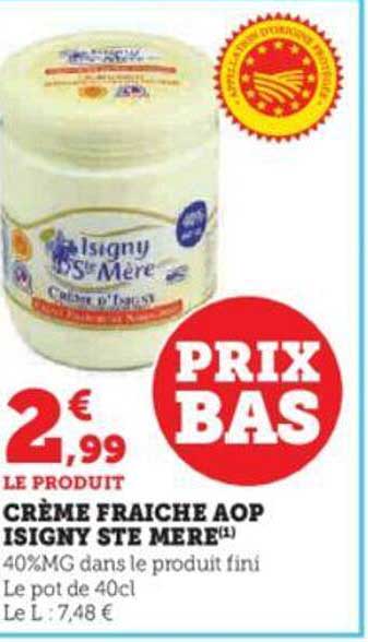 crème fraîche aop isigny ste mère