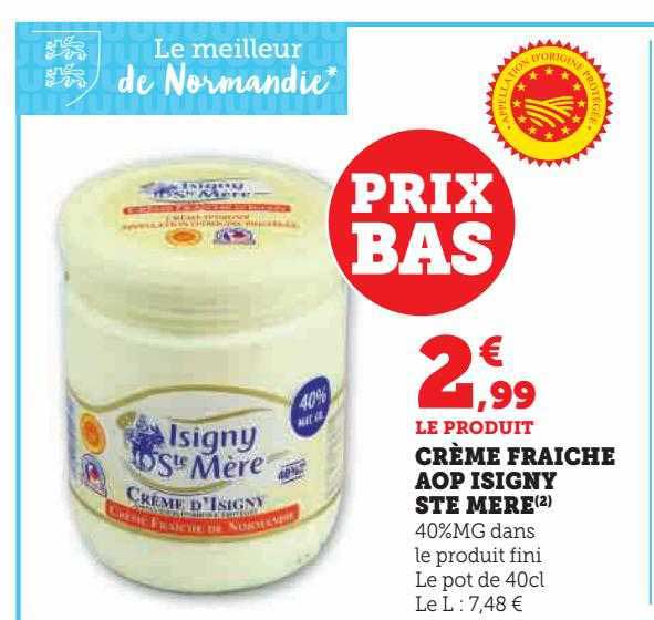 crème fraîche aop isigny ste mère