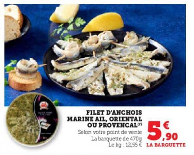 Filet D'anchois Mariné Ail, Oriental Ou Provencal