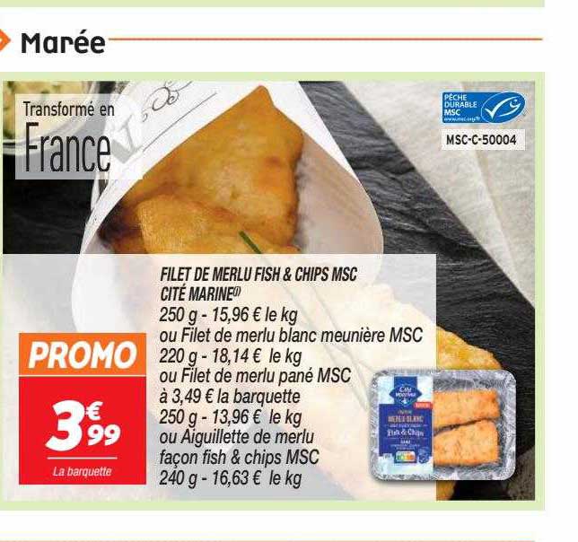 filet de merlu fish & chips msc cité marine