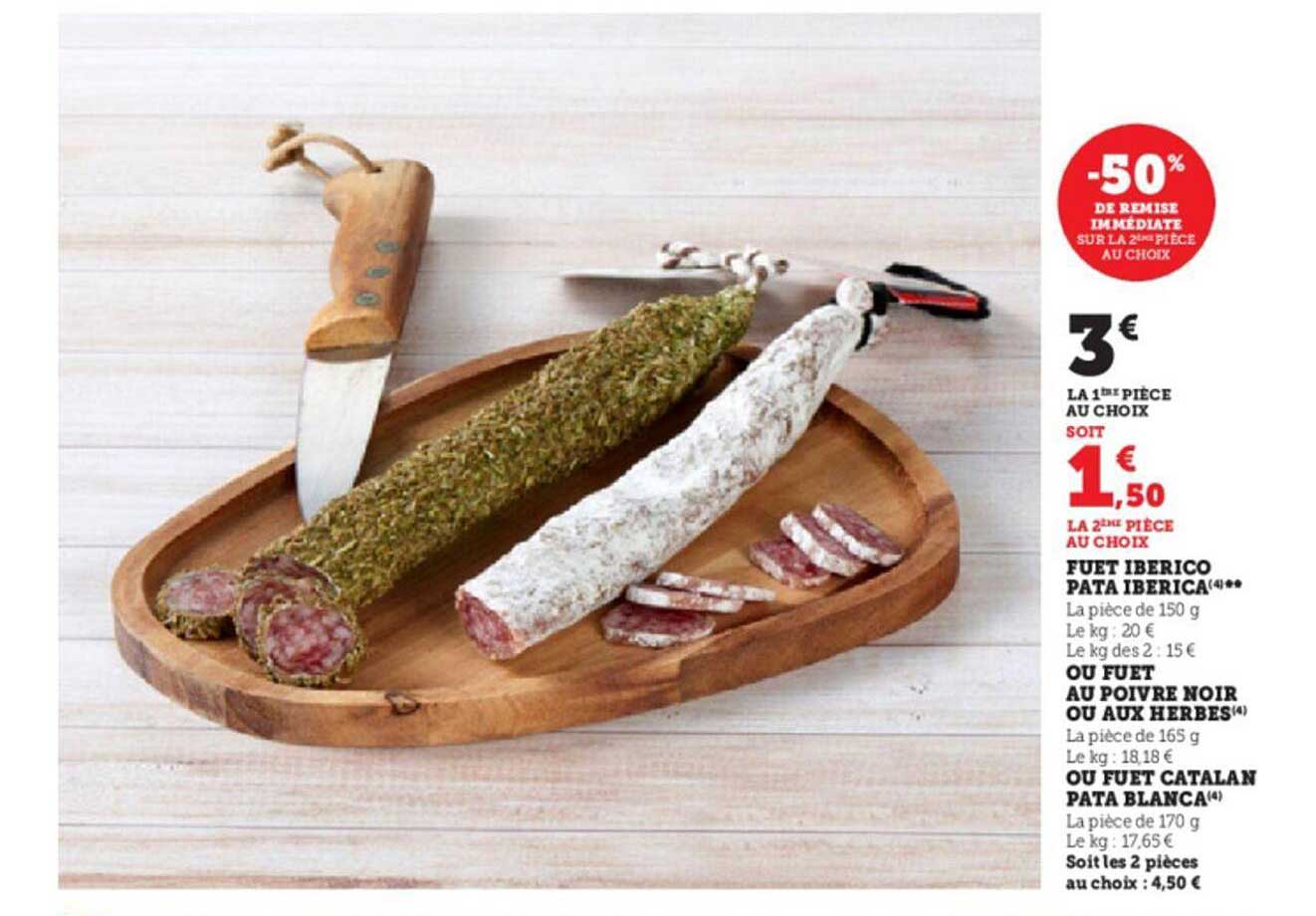 fuet ibérico pata ibérica ou fuet au poivre noir ou aux herbes ou fuet catalan pata blanca