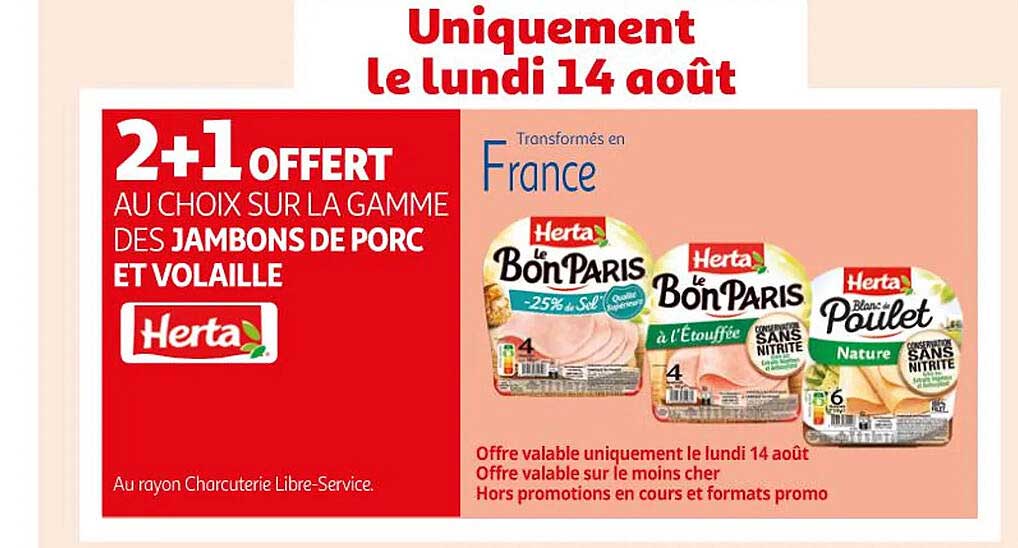 La Gamme Des Jambons De Porc Et Volaille Herta