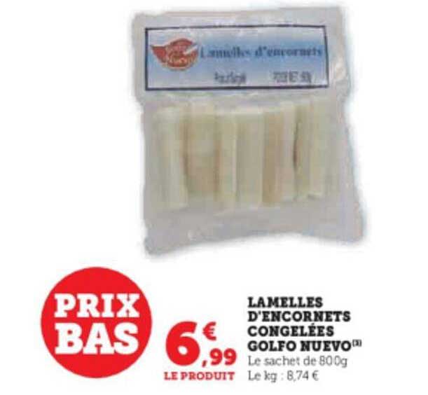 lamelles d'encornets congelées golfo nuevo