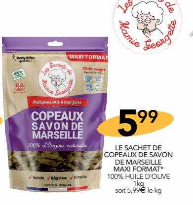 le sachet de copeaux de savon de marseille maxi format