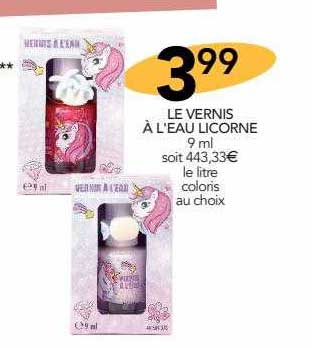 le vernis à l'eau licorne