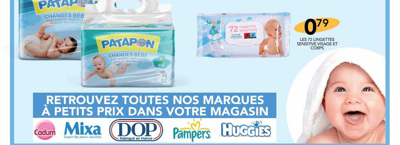 Les 72 Lingettes Sensitive Visage Et Corps Patapon