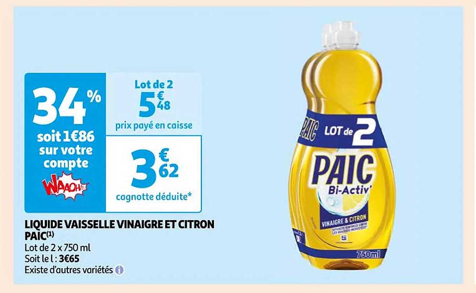 Liquide Vaisselle Vinaigre Et Citron Paic
