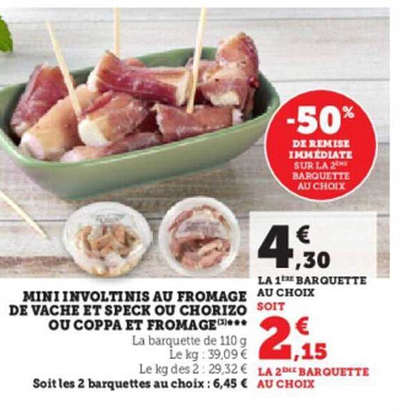 Mini Involtinis Au Fromage De Vache Et Speck Ou Chorizo Ou Coppa Et Fromage