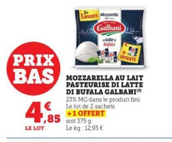 Mozzarella Au Lait Pasteurisé Di Latte Di Bufala Galbani