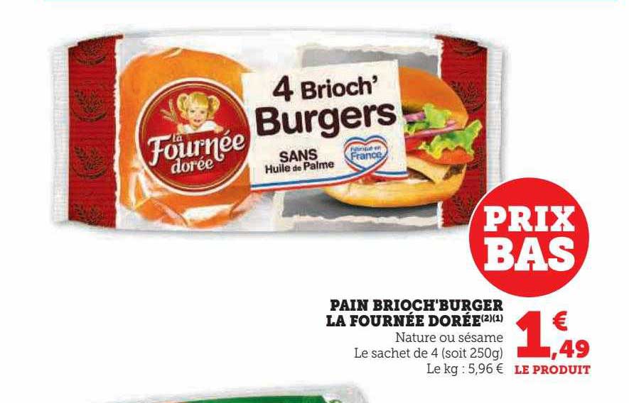 pain brioch'burger la fournée dorée