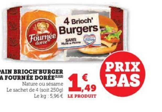 pain brioch'burger la fournée dorée