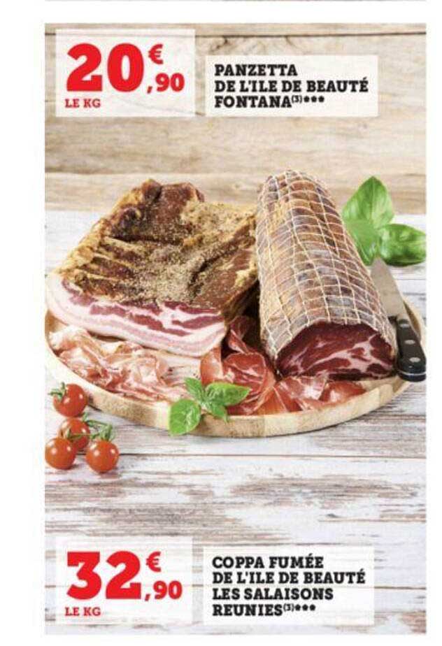 panzetta de l'île de beauté fontana, coppa fumée de l'île de beauté les salaisons réunies