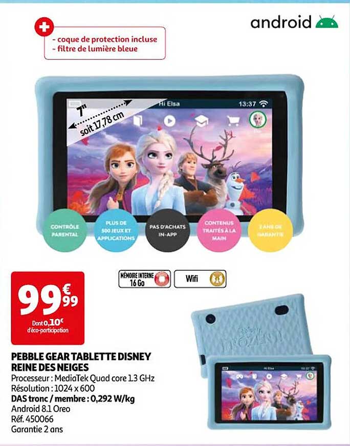 pebble gear tablette disney reine des neiges
