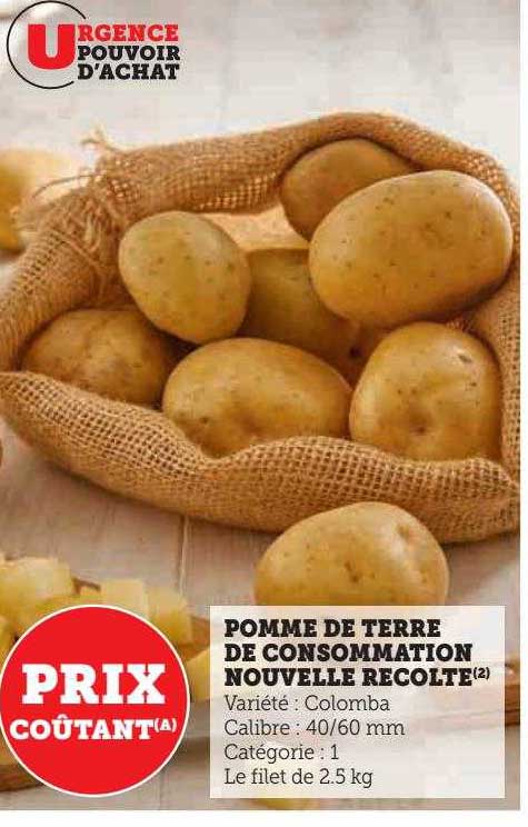 pomme de terre de consommation nouvelle récolte