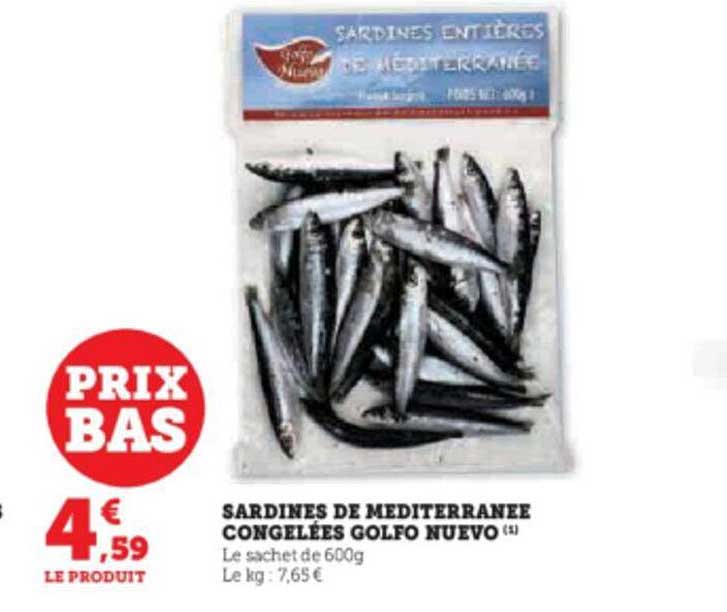 sardines de méditerranée congelées golfo nuevo