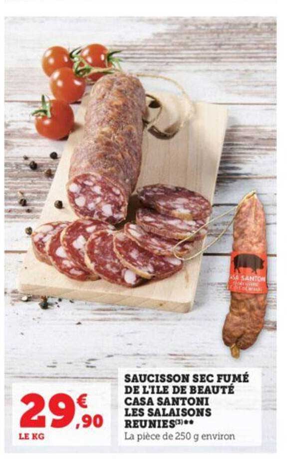 saucisson sec fumé de l'île de beauté casa santoni les salaisons réunies