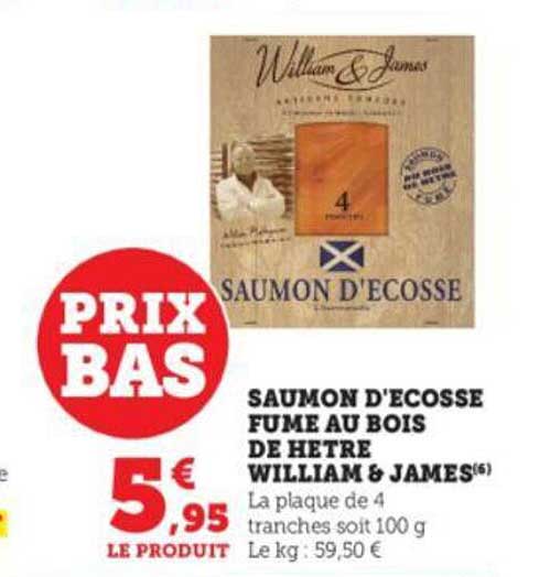 saumon d'écosse fumé au bois de hêtre william & james