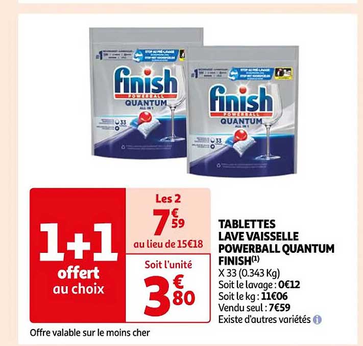 Tablettes Lave Vaisselle Powerball Quantum Finish