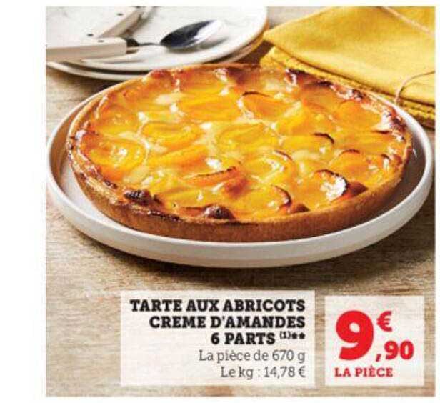 tarte aux abricots crème d'amandes 6 parts