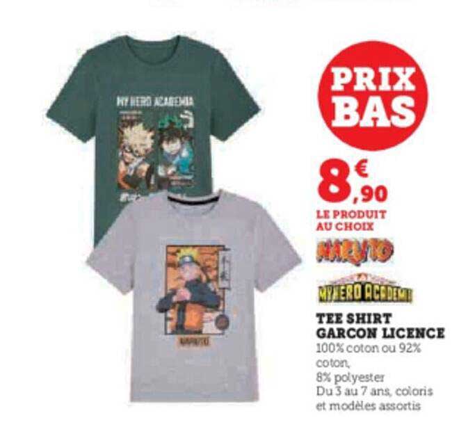 tee-shirt garçon licence
