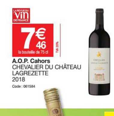 a.o.p. cahors chevalier du château lagrezette 2018