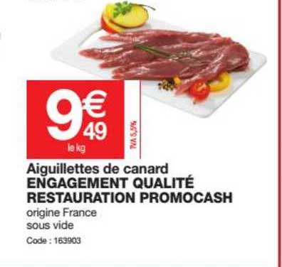 aiguillettes de canard engagement qualité restauration promocash