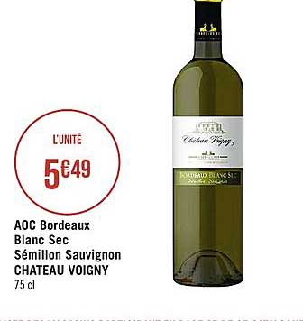 aoc bordeaux blanc sec sémillon sauvignon chateau voigny