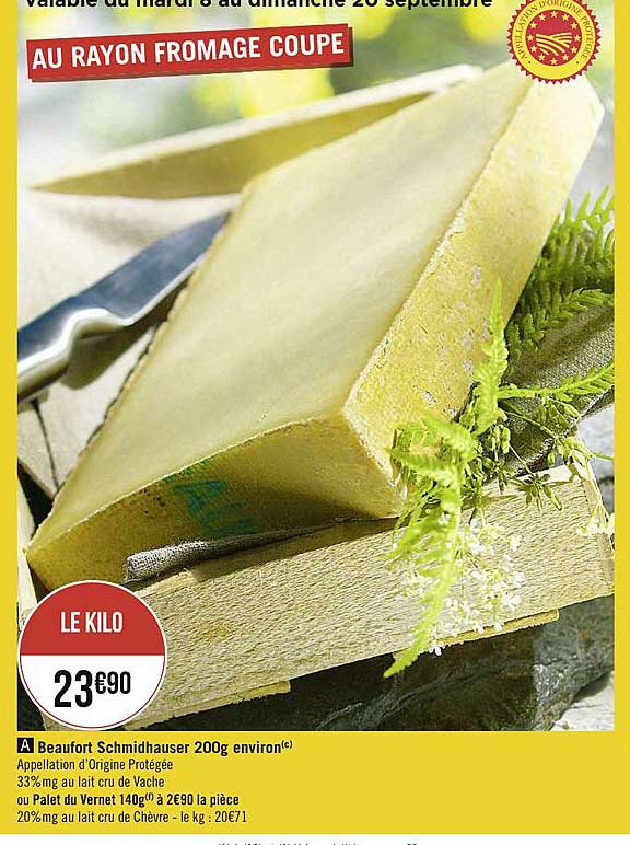 beaufort schmidhauser 200g environ