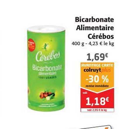 Bicarbonate Alimentaire Cérébos -30% Remise Immédiate