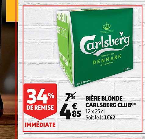 Bière Blonde Carlsberg Club 34% Remise Immédiate
