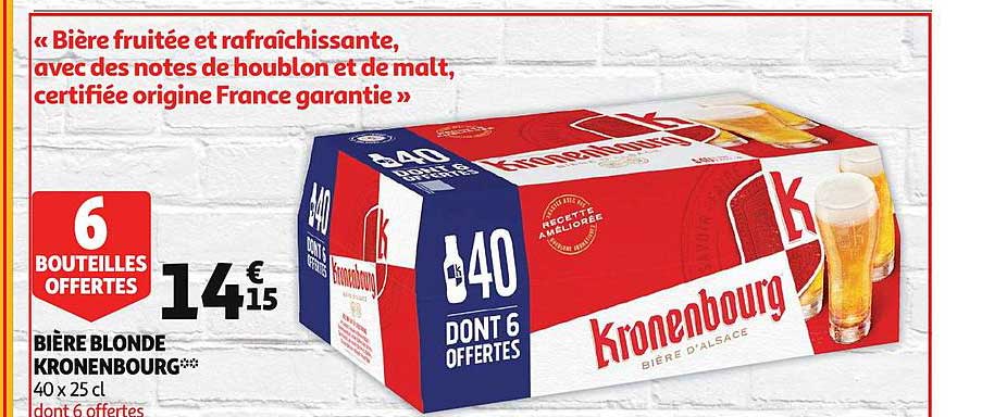 bière blonde kronenbourg 6 bouteilles offertes