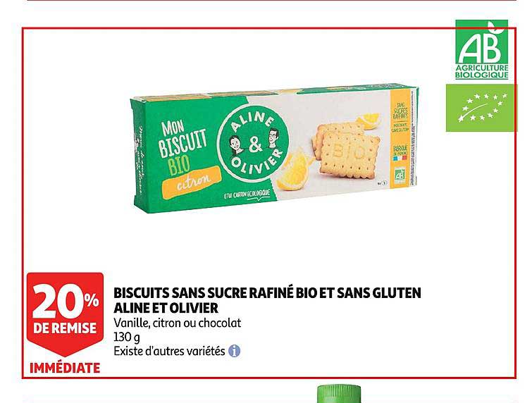 Biscuits Sans Sucre Rafiné Bio Et Sans Gluten Aline Et Olivier 20% Remise Immédiate