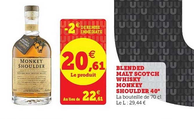 blended malt scotch whisky monkey shoulder 40°