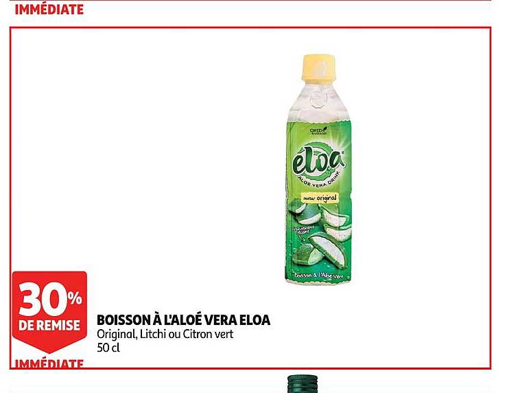 boisson à l'aloé vera eloa 30% remise immédiate