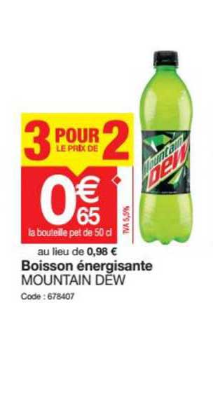 boisson énergisante mountain dew