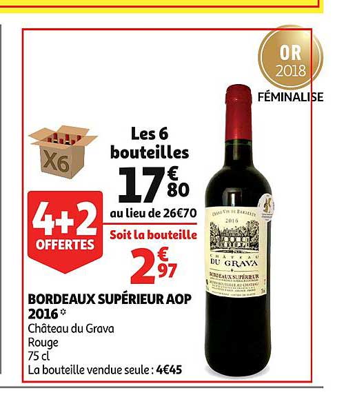 bordeaux supérieur aop 2016 4+2 offertes