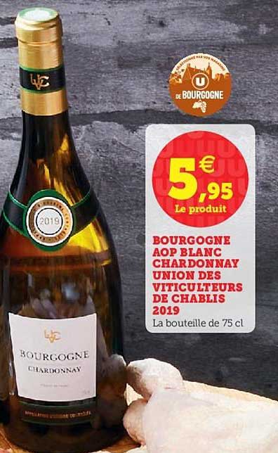bourgogne aop blanc chardonnay union des viticulteurs de chablis 2019