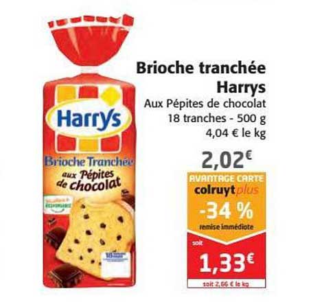 Brioche Tranchée Harrys -34% Remise Immédiate