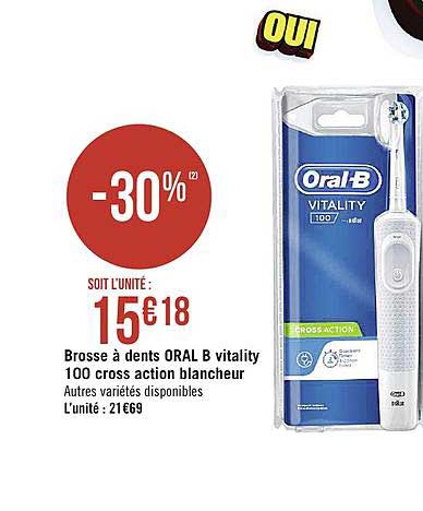 brosse à dents oral b vitality 100 cross action blancheur