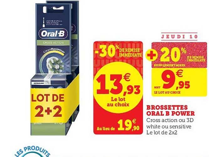 brossettes oral b power -30% remise immédiate