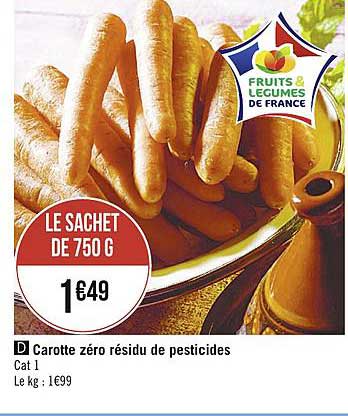 carotte zéro résidu de pesticides