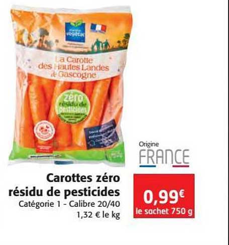 carottes zéro résidu de pesticides